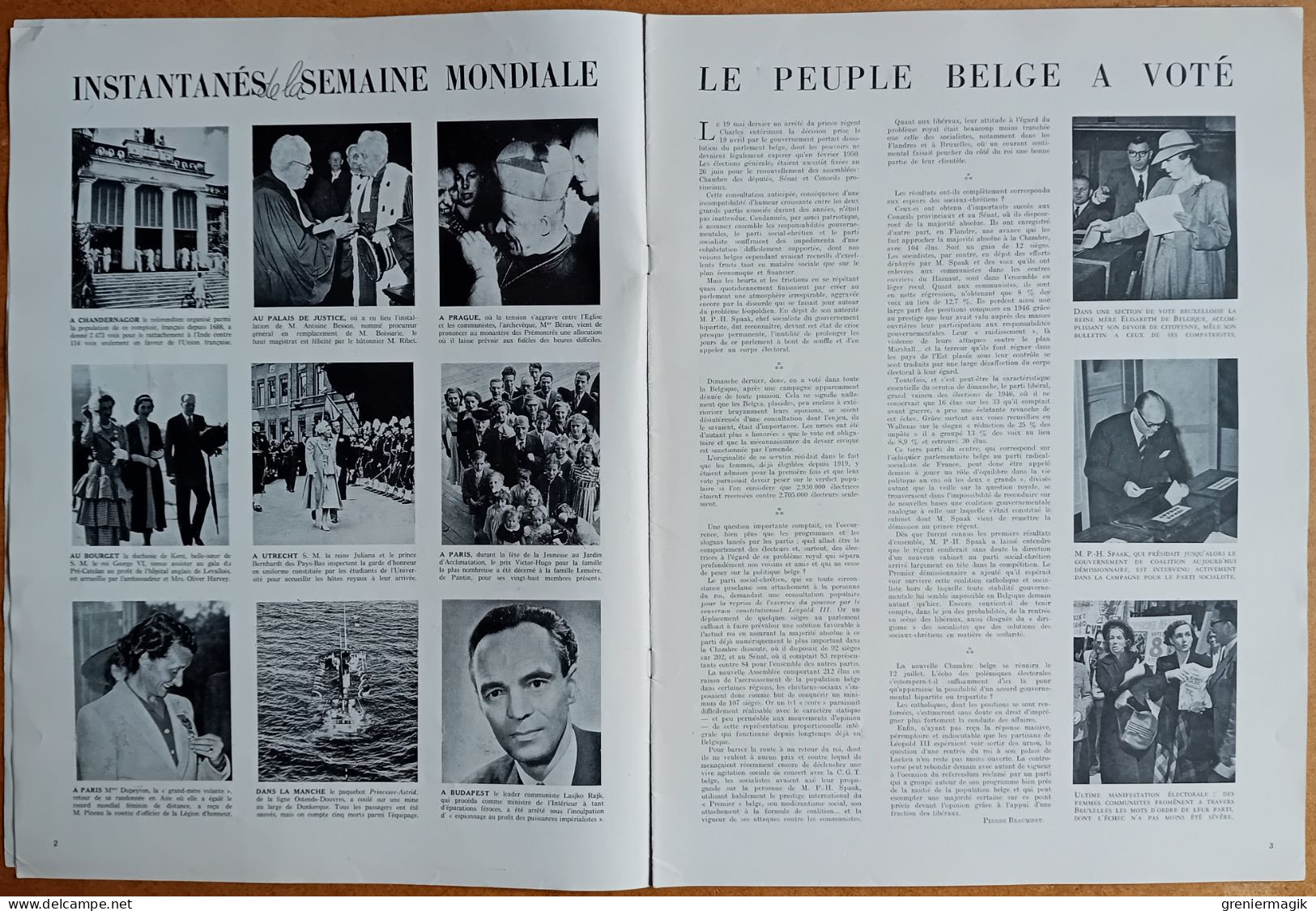 France Illustration N°194 02/07/1949 24h Du Mans/Syrie/Météorologie/Lutherie/La Musique à Bali/Corse/Rallye Aérien Anjou - Testi Generali