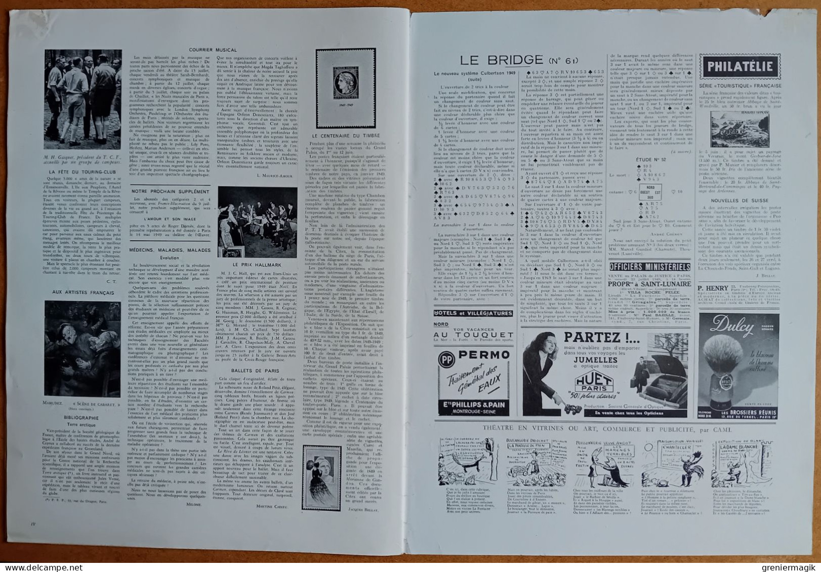 France Illustration N°194 02/07/1949 24h du Mans/Syrie/Météorologie/Lutherie/La musique à Bali/Corse/Rallye aérien Anjou