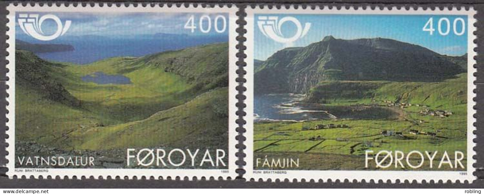 Faroe Islands 1995  Mountains  Michel 276-77  MNH 30982 - Mountains