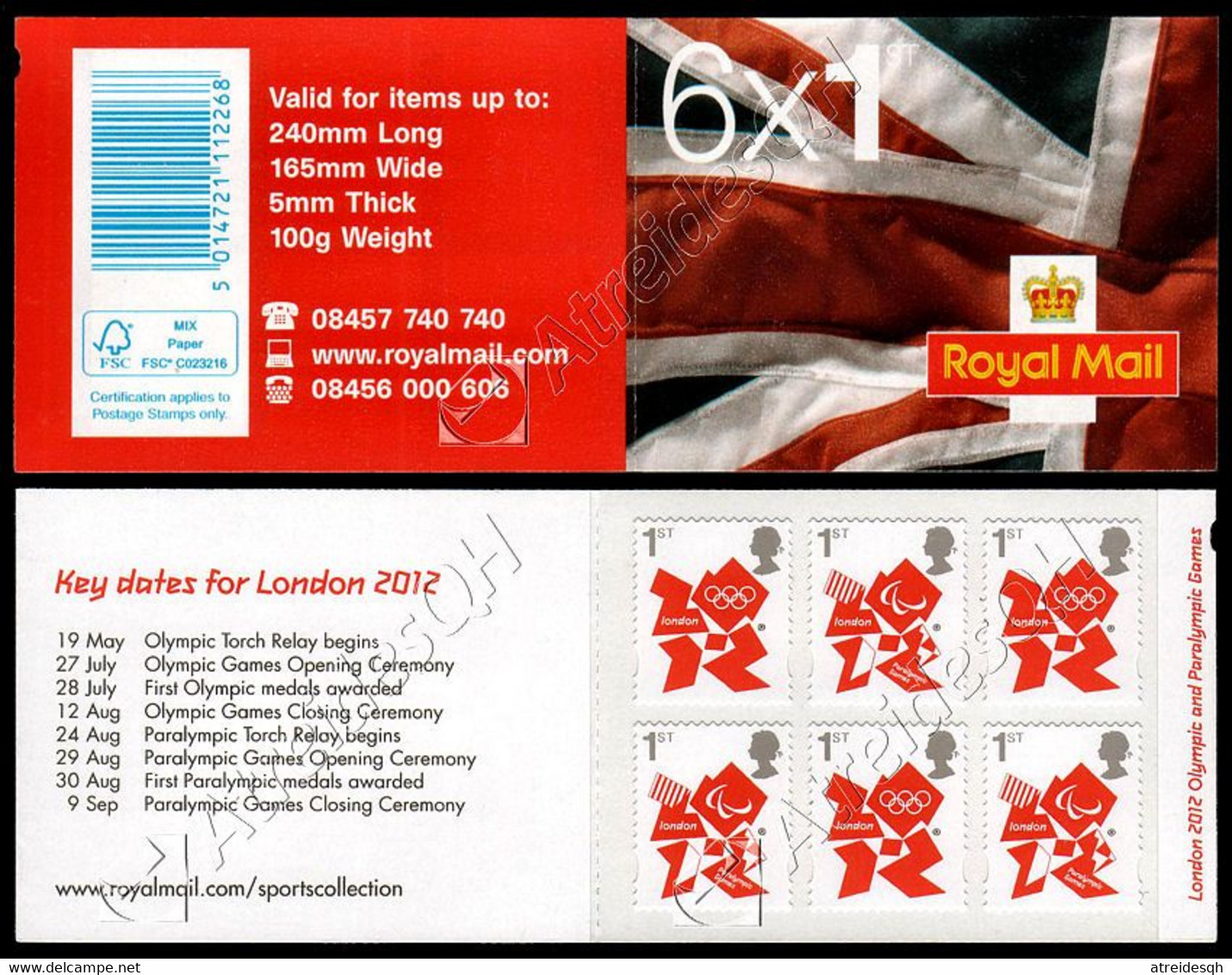 [Q] Gran Bretagna / Great Britain 2012: 2 Libretti Olimpiadi Londra 2012 / London 2012 Olympic Games, 2 Booklets ** - Eté 2012: Londres