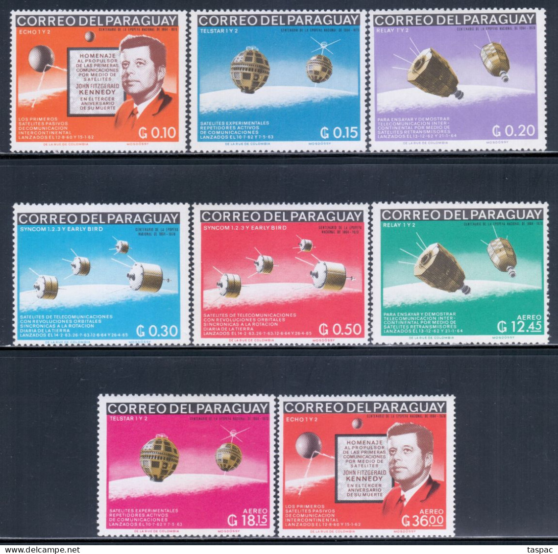 Paraguay 1966 Mi# 1650-1657 ** MNH - Pres. John F. Kennedy, 3rd Death Anniv. / Space - Südamerika