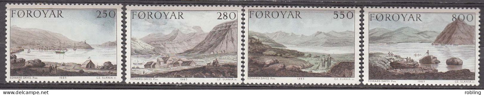 Faroe Islands 1985  Mountains  Michel 112-15  MNH 30993 - Montagnes