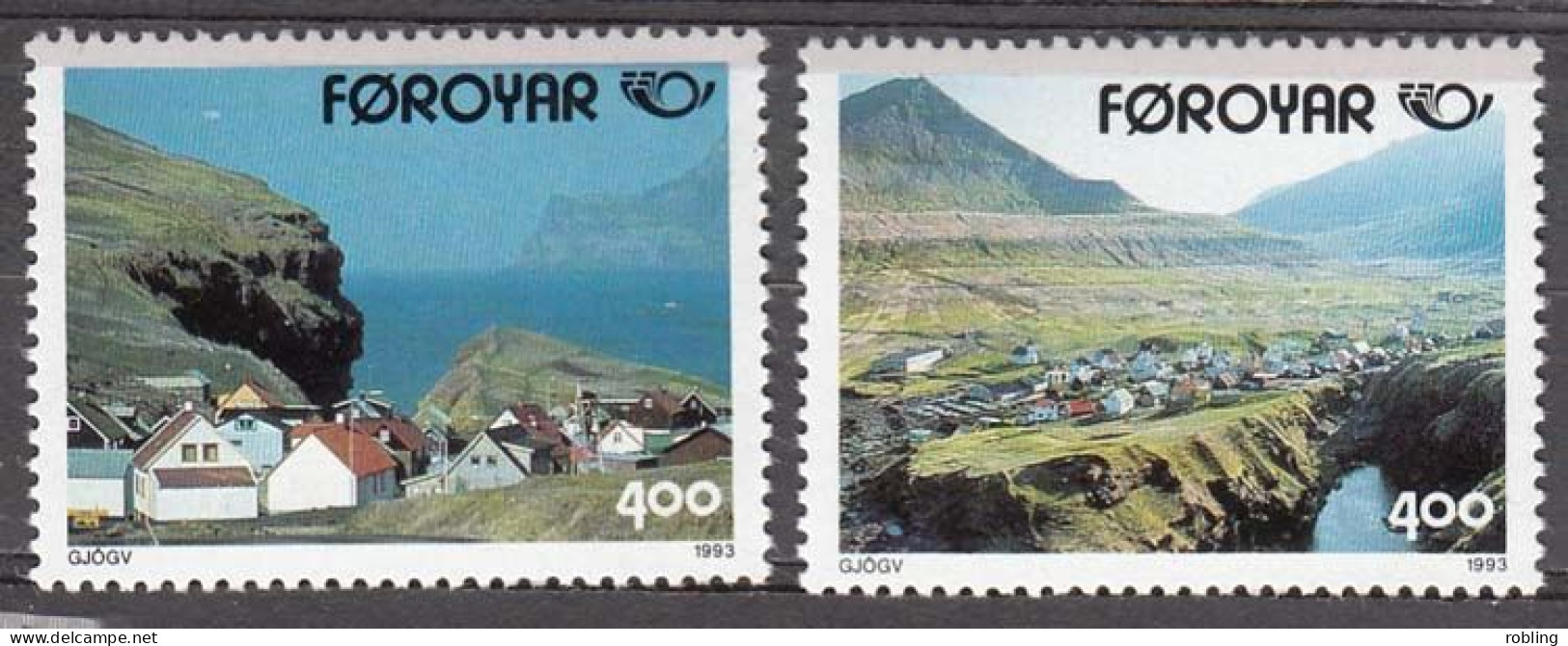 Faroe Islands 1993  Mountains  Michel 246-47  MNH 30995 - Mountains