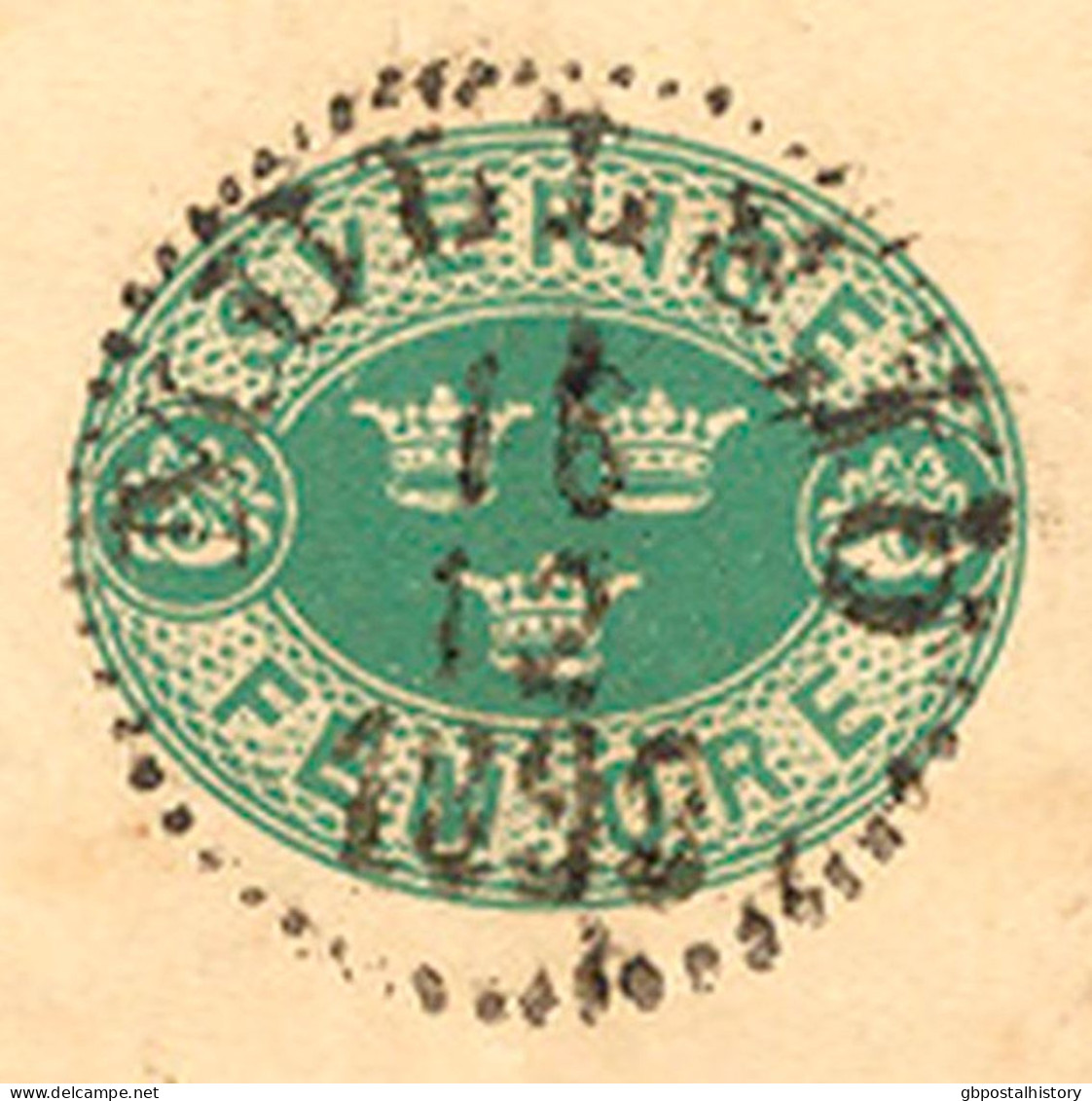 SCHWEDEN 1893, "MULLSJÖ" Selt. K1 Klar A. 5 (FEM) Öre Grün GA-Postkarte, Bedarfserhaltung    SWEDEN VILLAGE POSTMARKS - 1885-1911 Oscar II