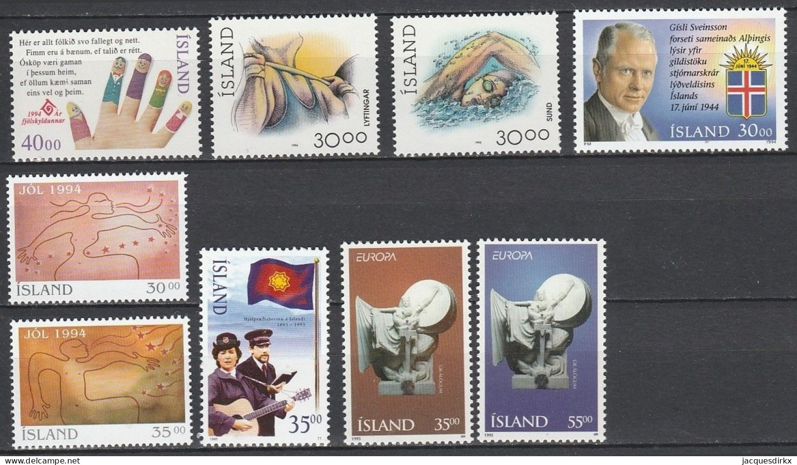 Iceland      .       Yvert    .    9 Stamps      .     **      .      MNH - Ungebraucht