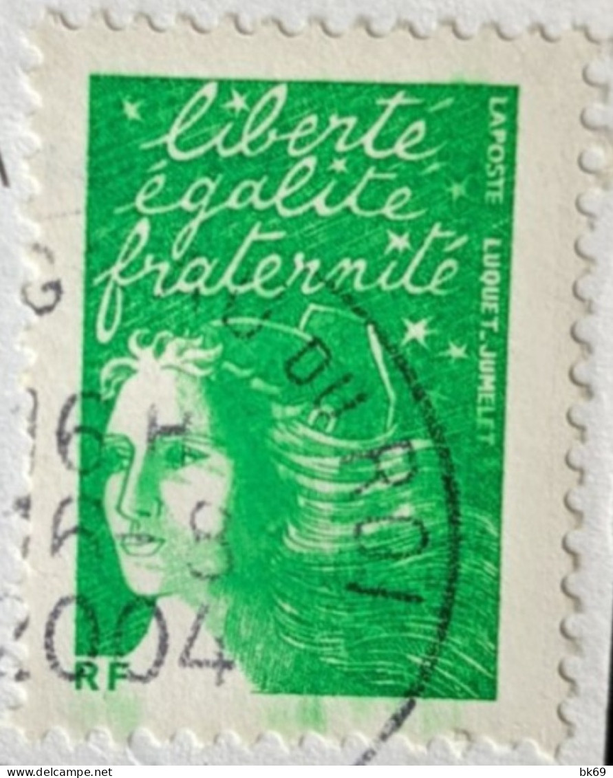 T Belle Variété 3448 Visage Vert Couvrant L'oreille / Défaut D'essuyage - Unused Stamps
