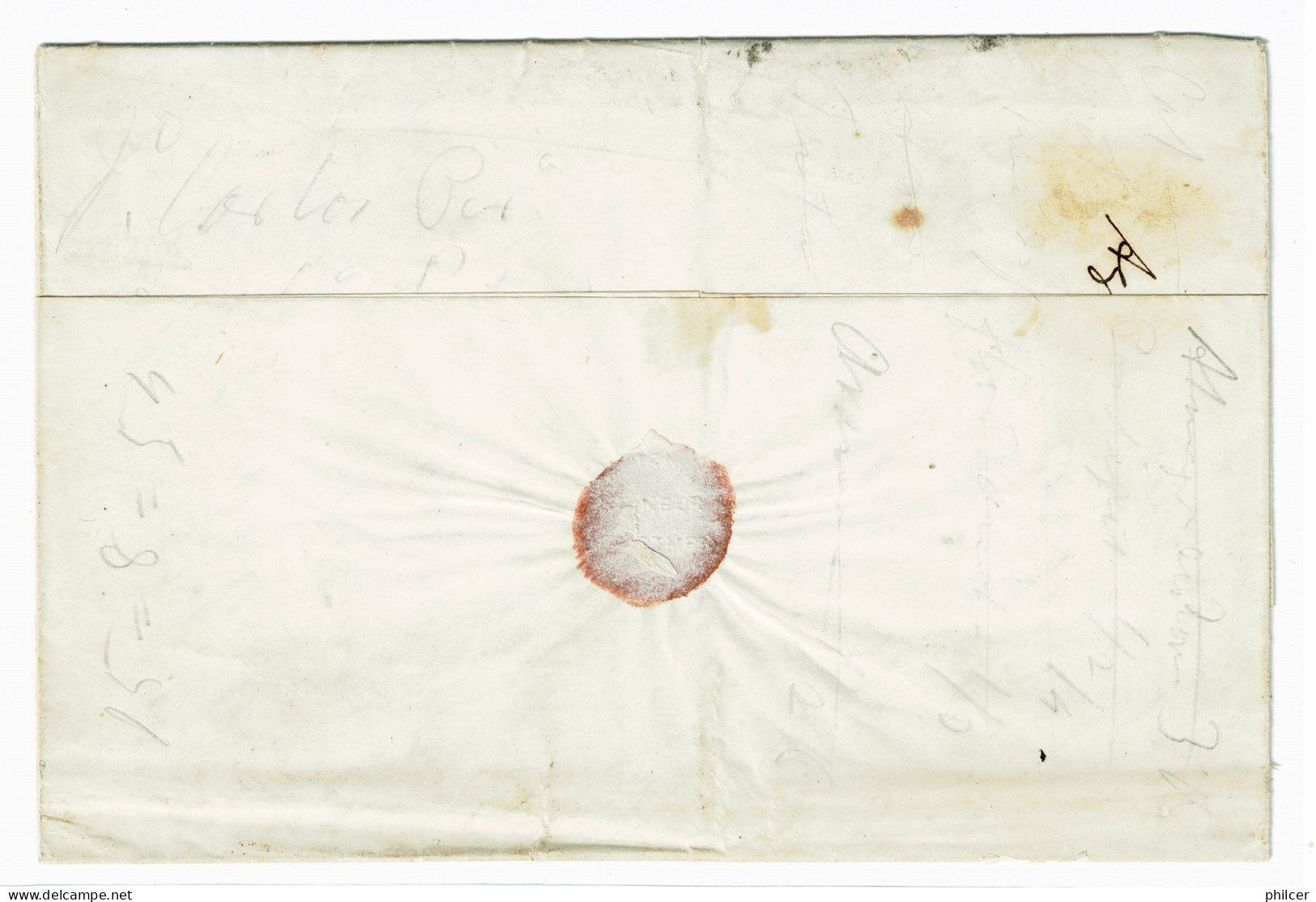 Portugal, 1854, # 2, Para Vila Franca De Xira - Briefe U. Dokumente