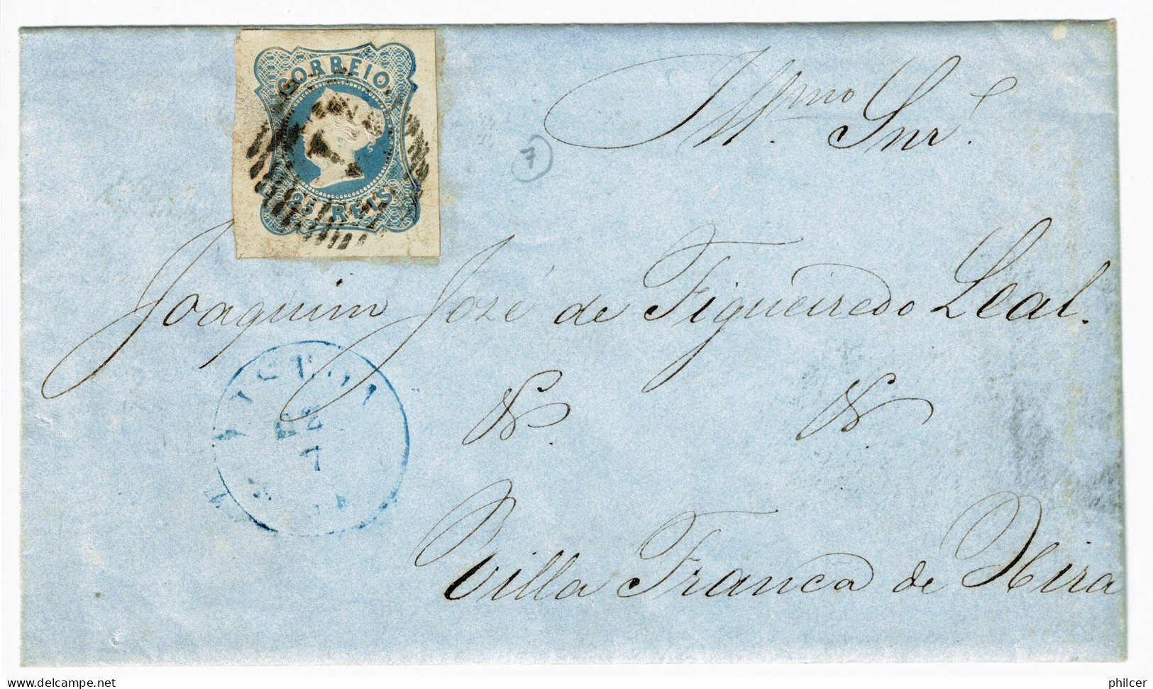 Portugal, 1854, # 2, Para Vila Franca De Xira - Briefe U. Dokumente