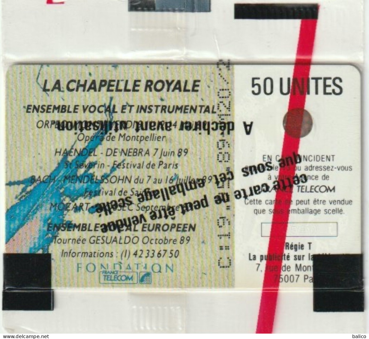 MECENE De La La Chapelle Royale 2 - 50 Unités SC 4 - Neuve Sous Blister - Réf, F 75 - Motif Sur Le A De Vocal- Côte 27 € - 1989