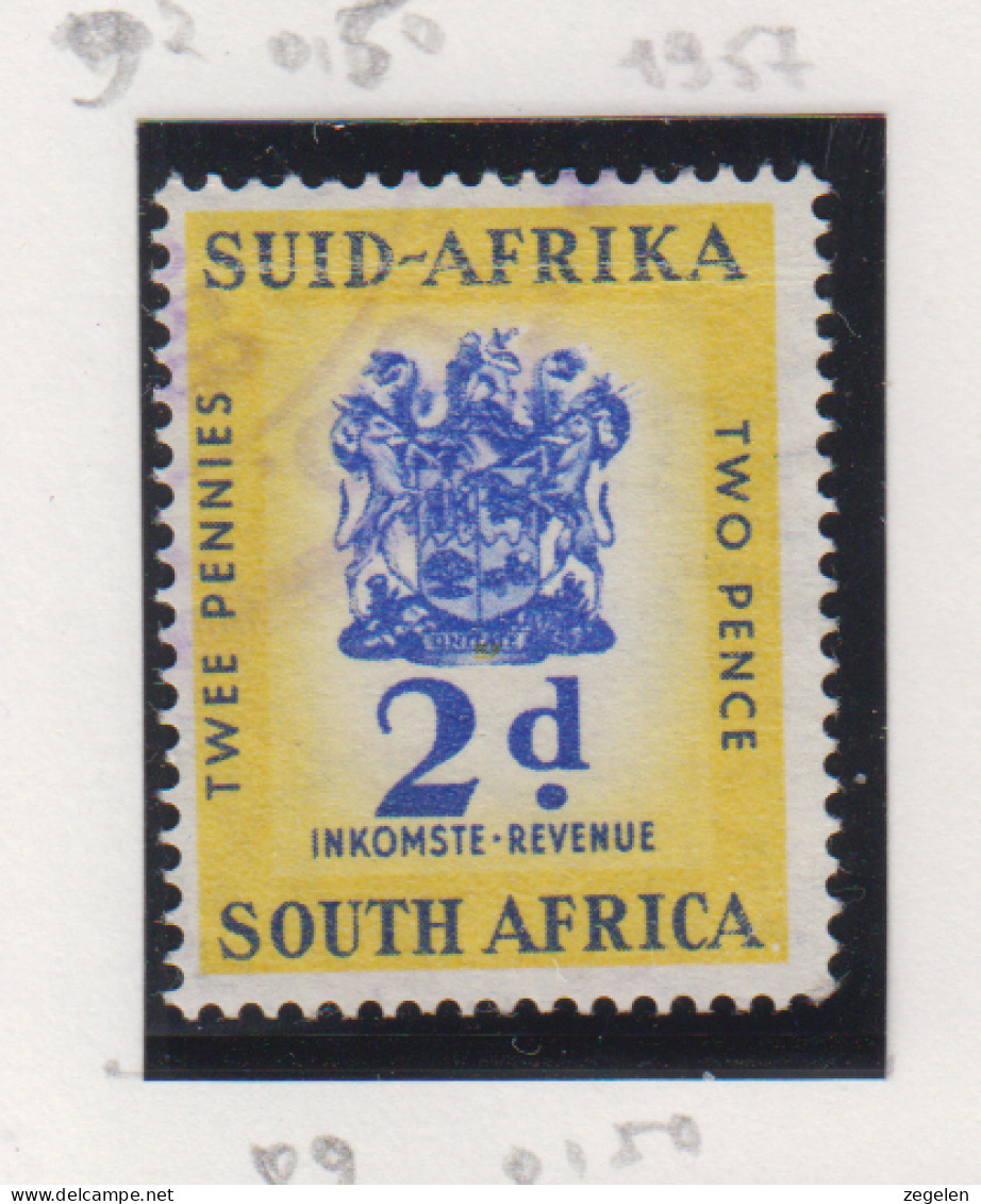 Zuid-Afrika Fiskale Zegel(revenue) Cat. J Barefoot: Revenue JAAR 1957 Nr . 89 - Andere & Zonder Classificatie