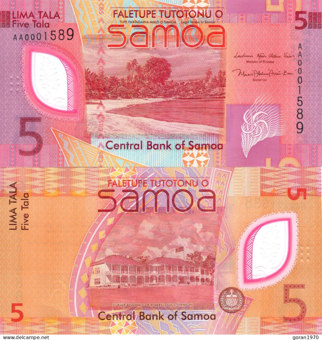 SAMOA 5 Tala 2023/2024 UNC, P-47 Polymer - Samoa