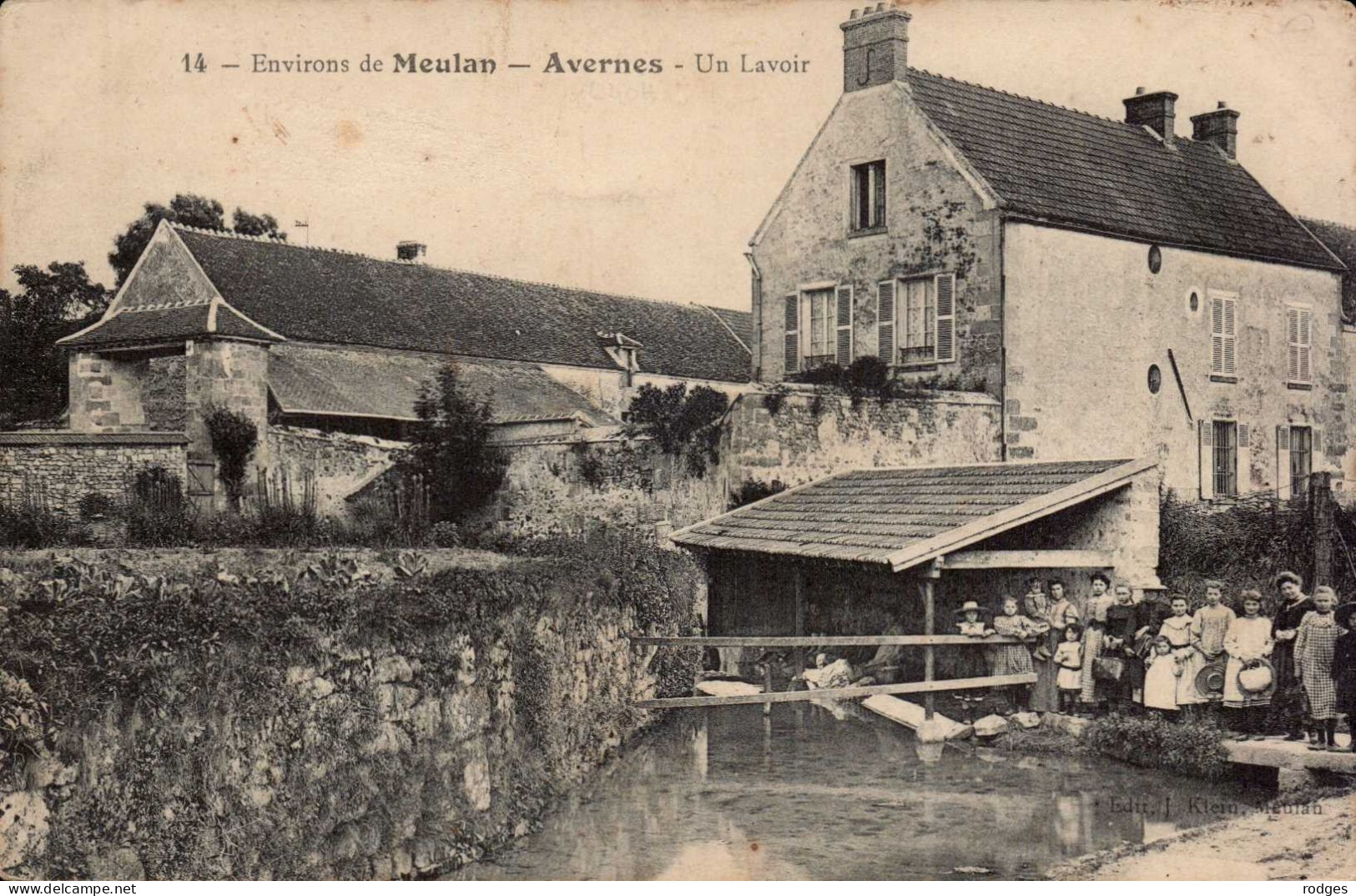 95 , Cpa  Environs De MEULAN , 14 , AVERNES , Un Lavoir  (3760.MS3) - Avernes