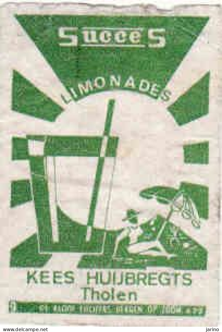 Dutch Matchbox Label, Tholen - Zeeland, Succes Limonades KEES HUIJBREGTS, Holland, Netherlands - Boites D'allumettes - Etiquettes