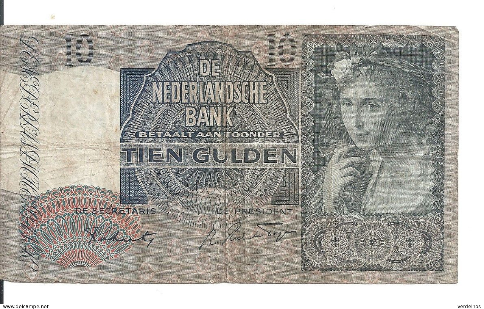 PAYS-BAS 10 GULDEN 1941 VF P 56 B - 10 Gulden