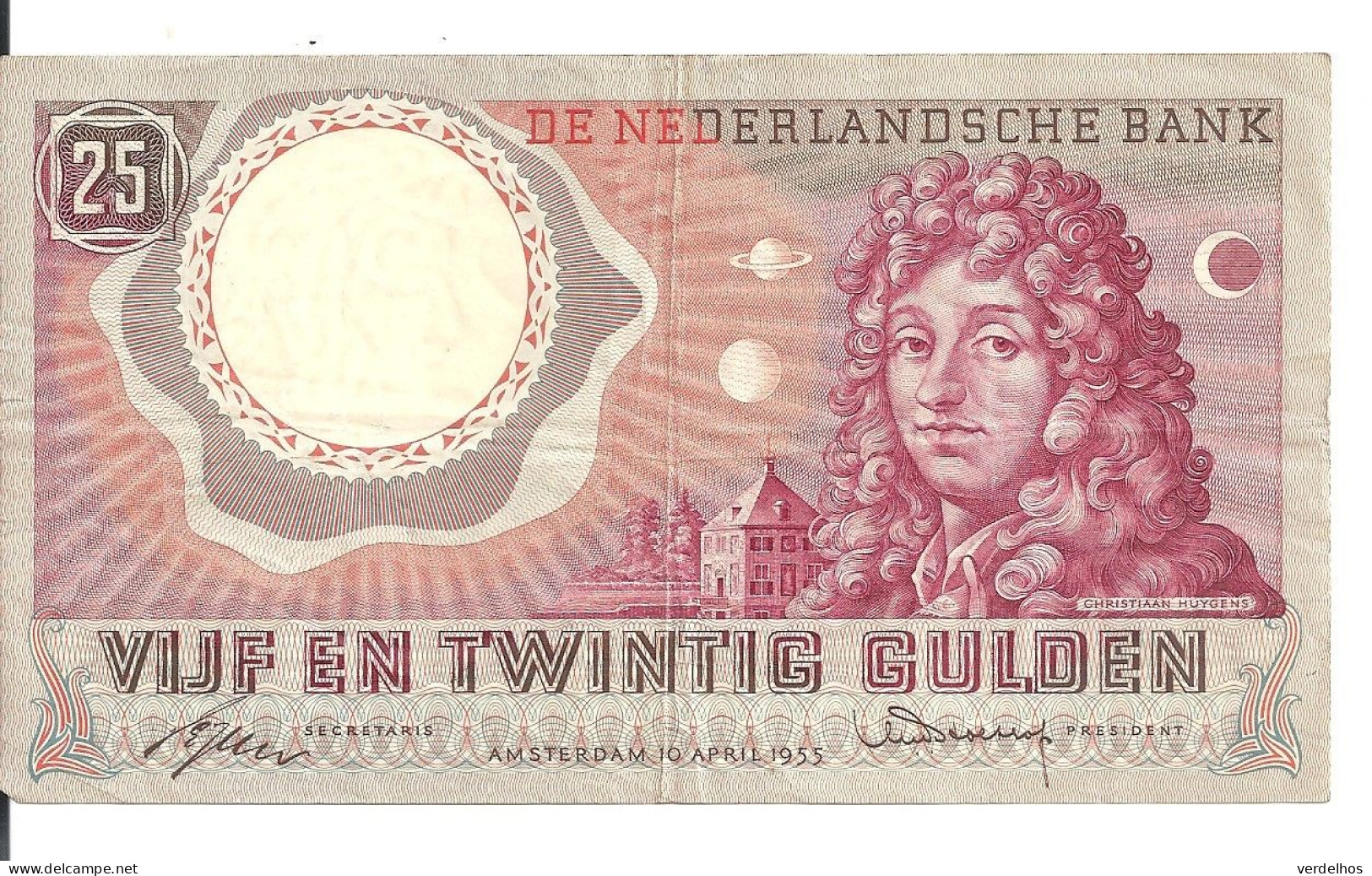 NETHERLANDS 25 GULDEN 1955 VF+ P 87 - 25 Gulden