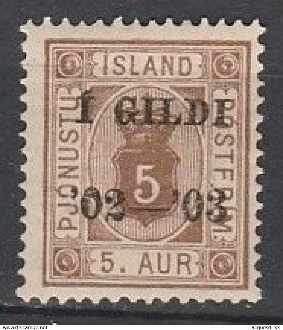 Iceland      .       Yvert    .     Service  12-B        .     *   .     Mint Hinged - Dienstzegels