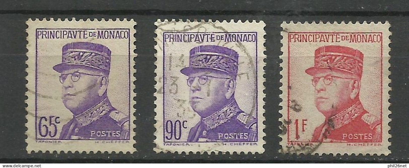 Monaco  N°  160 ; 162 Et 163   Oblitérés  B/TB       Voir Scans  Soldé    ! ! ! - Gebraucht