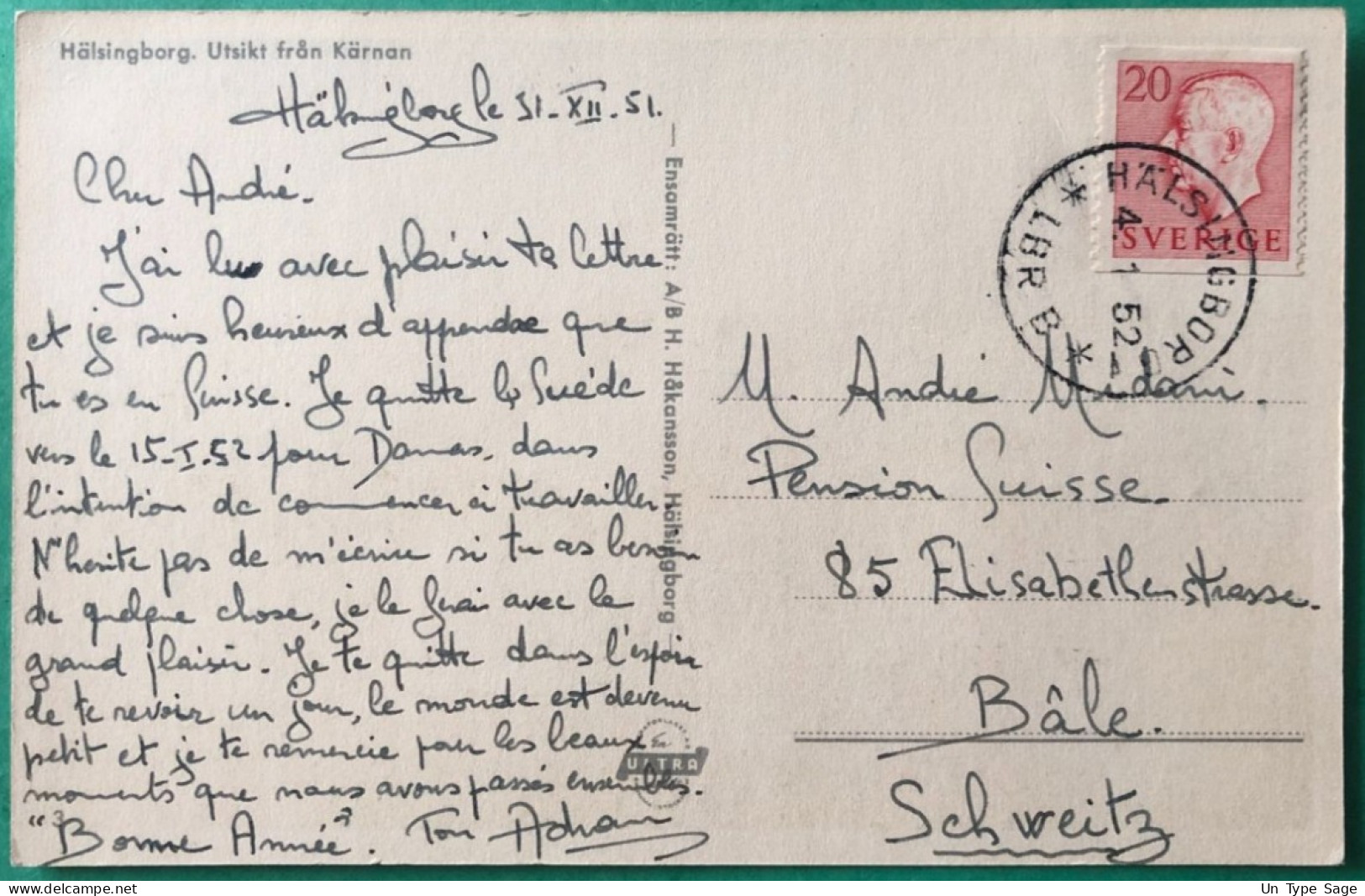 Suède, Divers Sur Carte Postale Pour La Suisse 1952 - (B2270) - Other & Unclassified