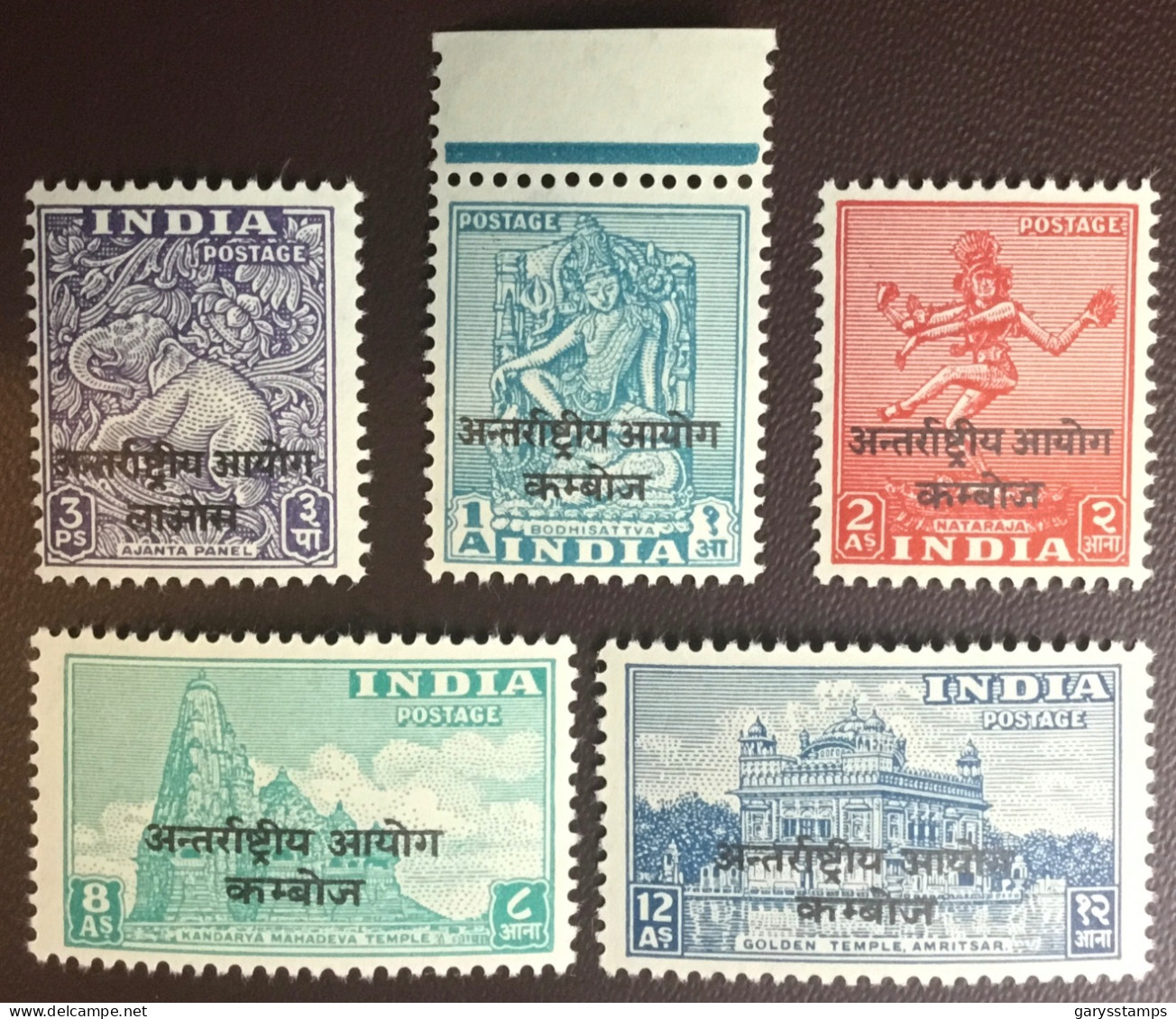 India 1954 International Commission In Cambodia Set MNH - Nuevos