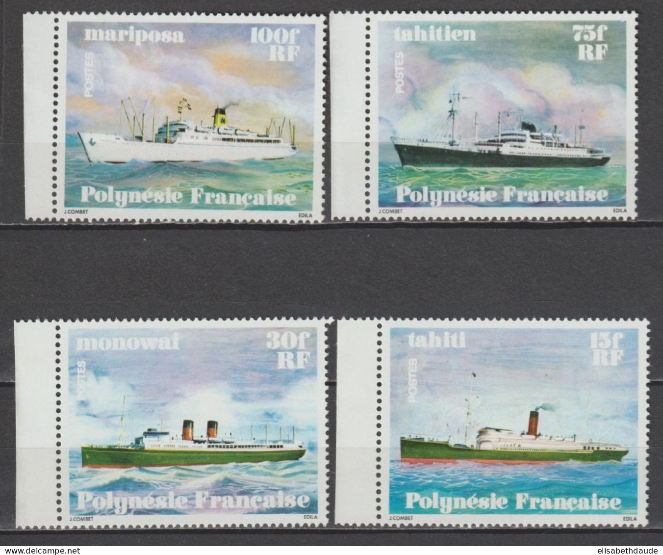 POLYNESIE - 1978 - SERIE COMPLETE YVERT N°124/127 ** MNH - COTE 2017 = 18 EUR. - NAVIRES - Unused Stamps