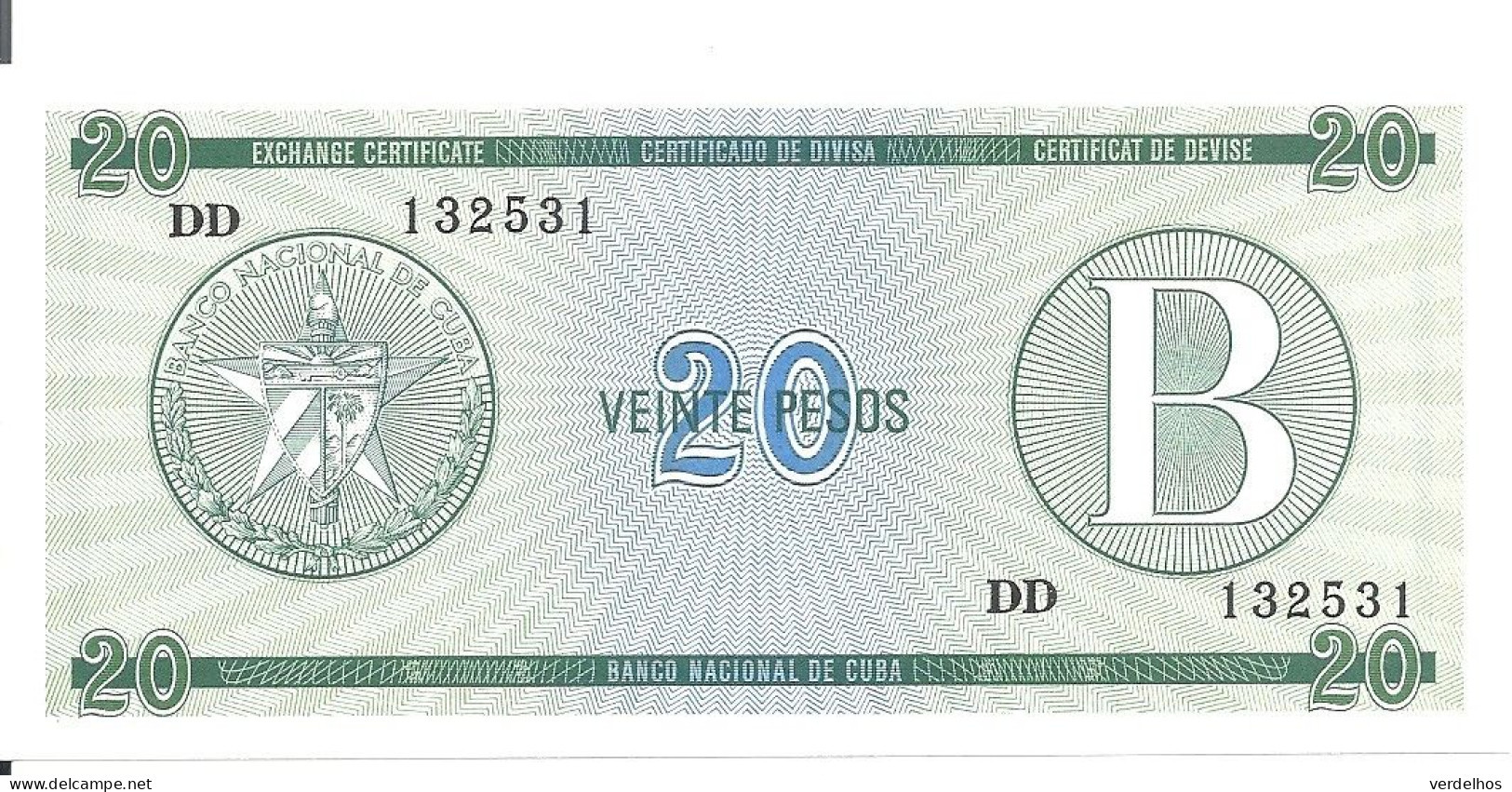 CUBA 20 PESOS ND1985 UNC P FX9 - Cuba