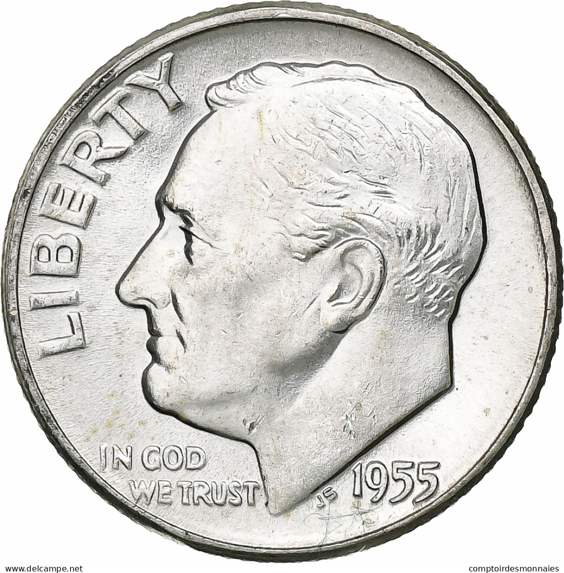 États-Unis, Dime, Roosevelt Dime, 1955, U.S. Mint, BU, Argent, SPL, KM:195 - 1946-...: Roosevelt