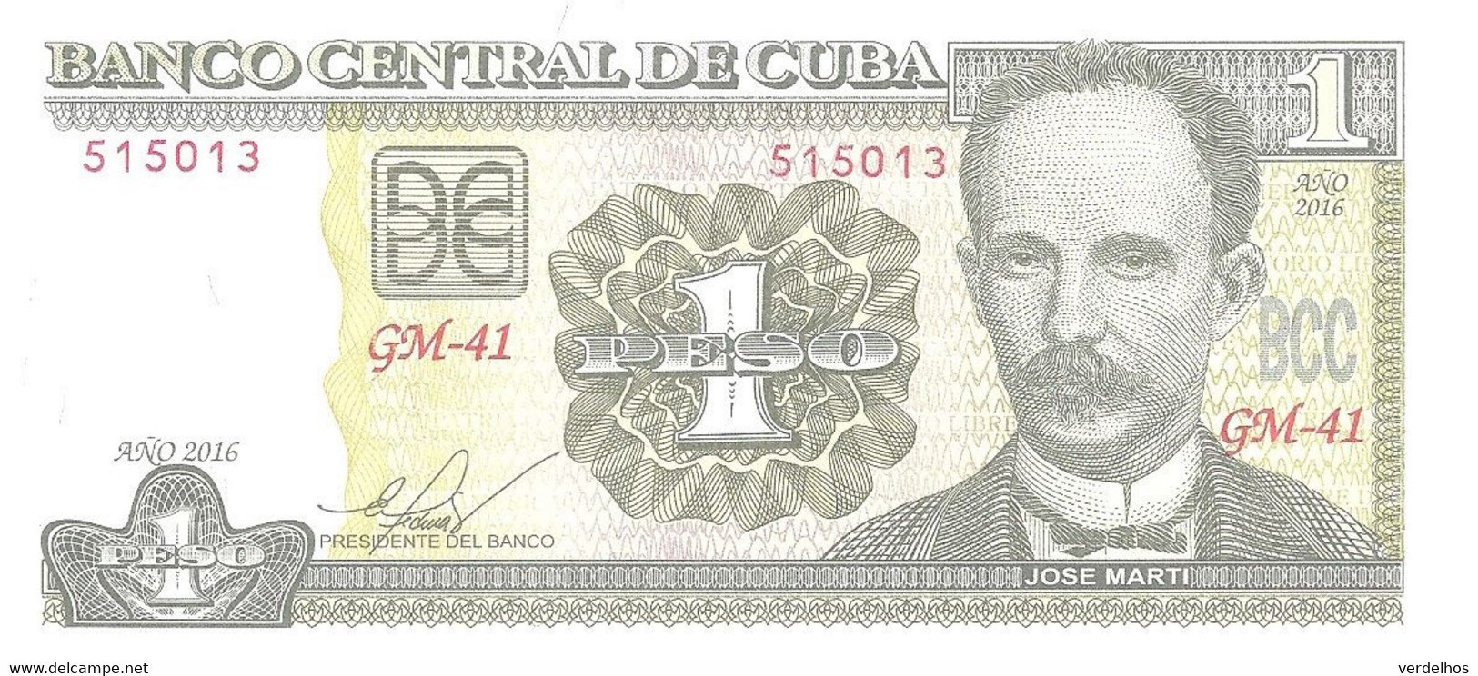 CUBA 1 PESO 2016 UNC P 128 G - Kuba