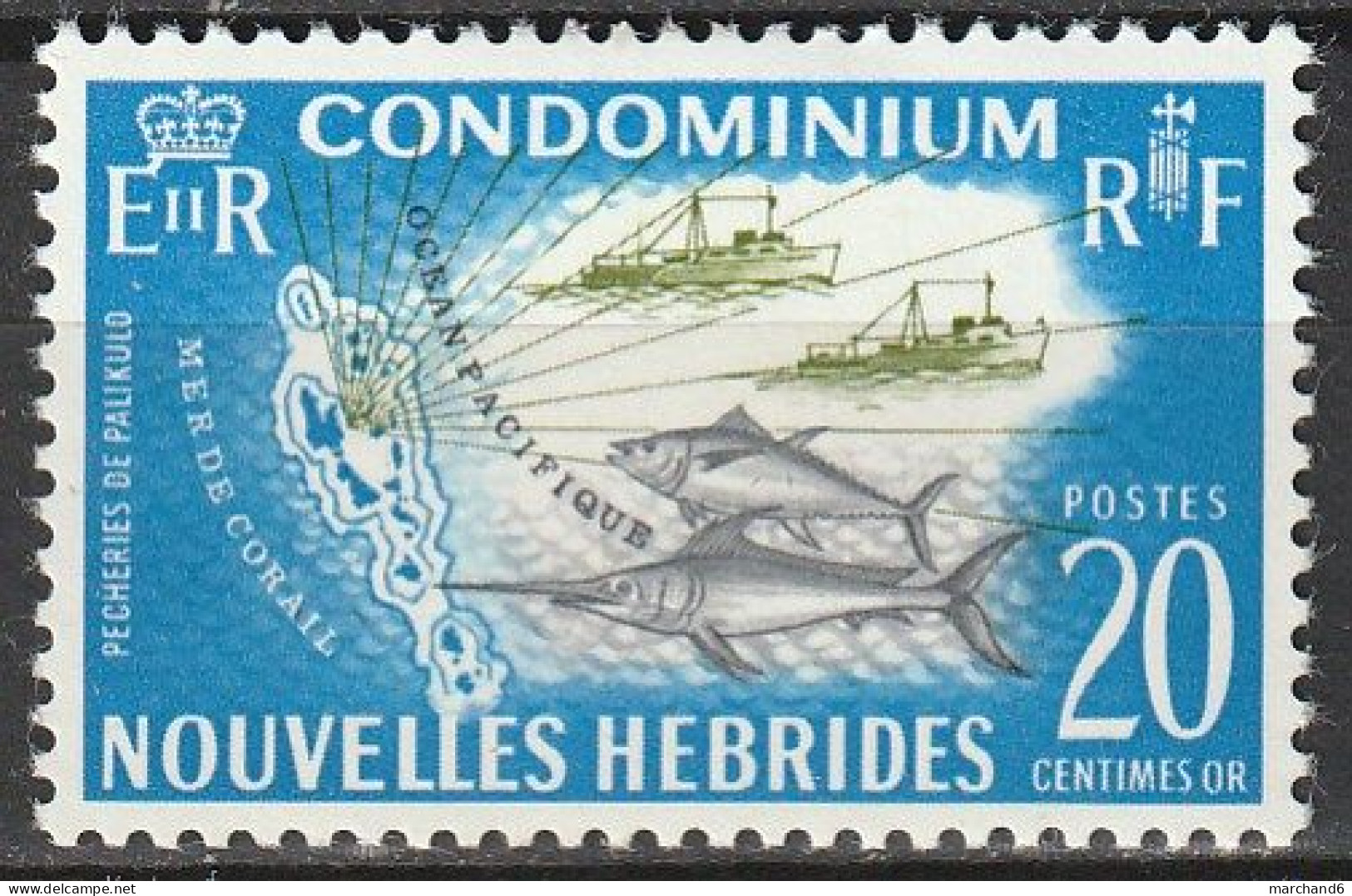 Nouvelles Hébrides Types De 1965 EIIR à Gauche 1968 N°274 Neuf*charnière - Unused Stamps