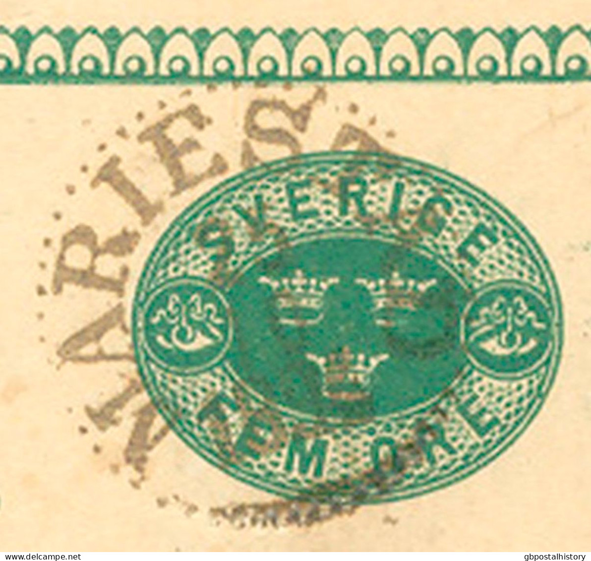 SWEDEN October 25th, 1894, "MARIESTAD" K1 On Superb 5 (FEM) ÖRE Green Postal Stationery Postcard - 1885-1911 Oscar II