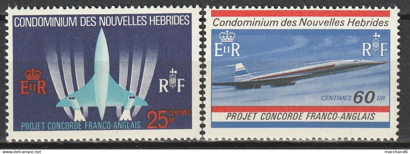 Nouvelles Hébrides Avion Supersonique Franco Britanique Concorde1968 N°276/277 Neuf** - Neufs