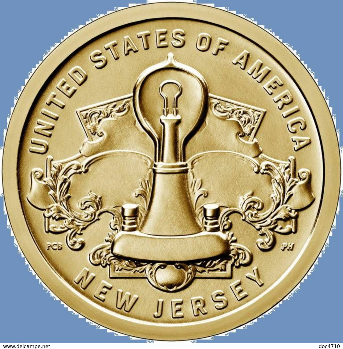 USA 1 Dollar 2019 P, Innovation-New Jersey, Edison Bulb, KM#708, Unc - 2000-…: Sacagawea