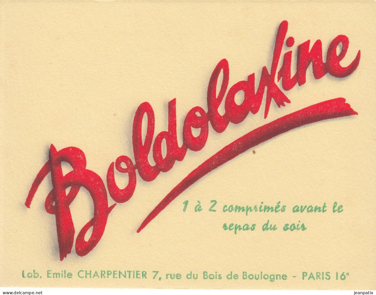 BUVARD & BLOTTER - Pharmacie - BOLDOLAXINE - Laboratoire Emile Charpentier - PARIS 16ème - Produits Pharmaceutiques