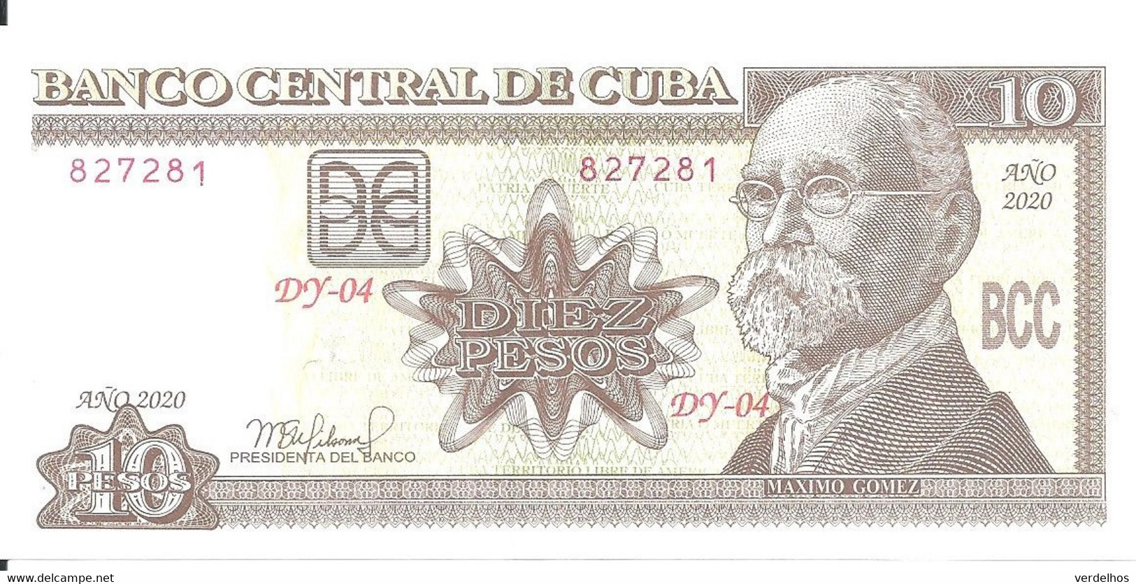 CUBA 10 PESO 2020 UNC P 117 V - Cuba