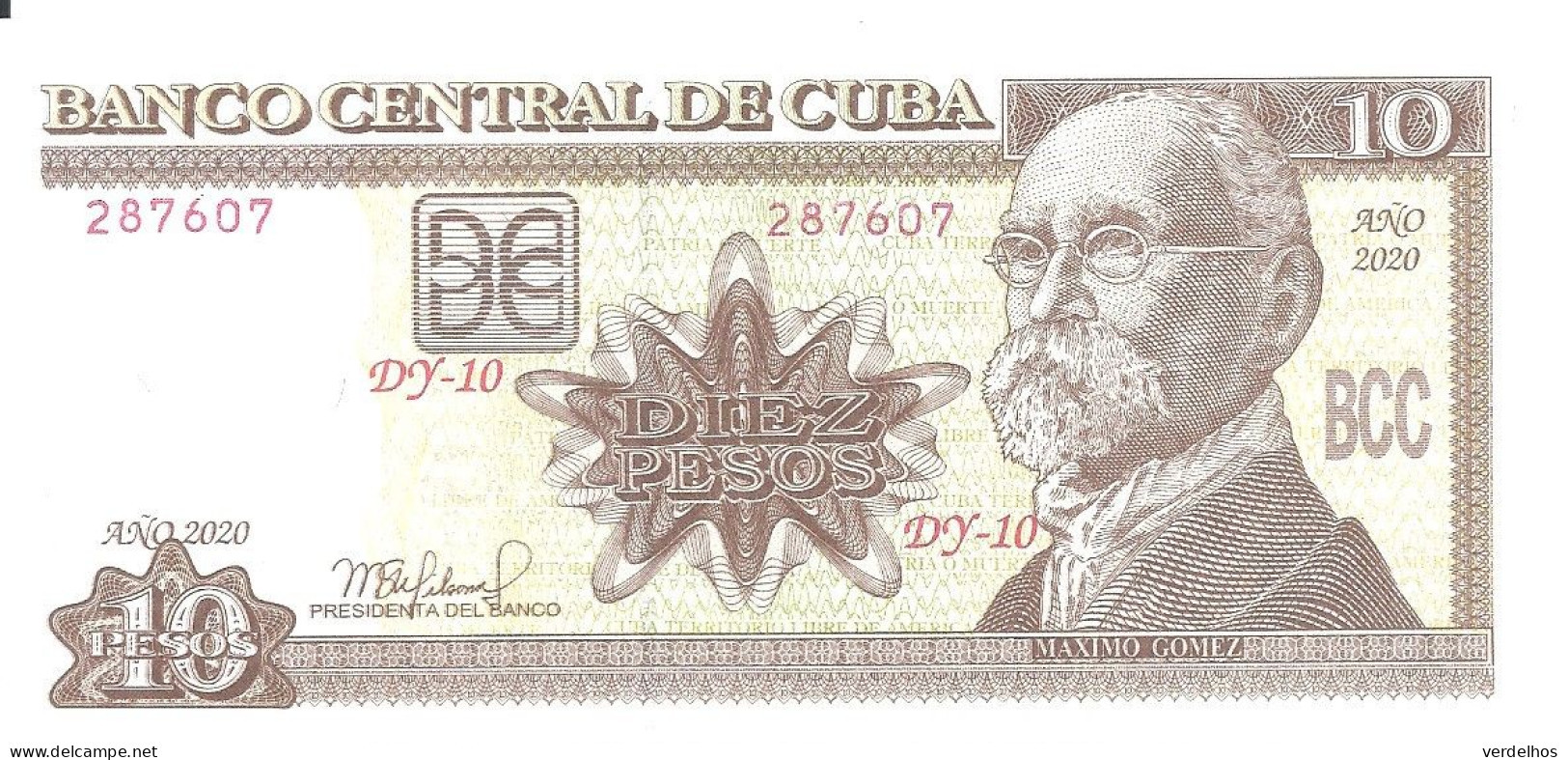 CUBA 10 PESO 2020 UNC P 117 V - Cuba