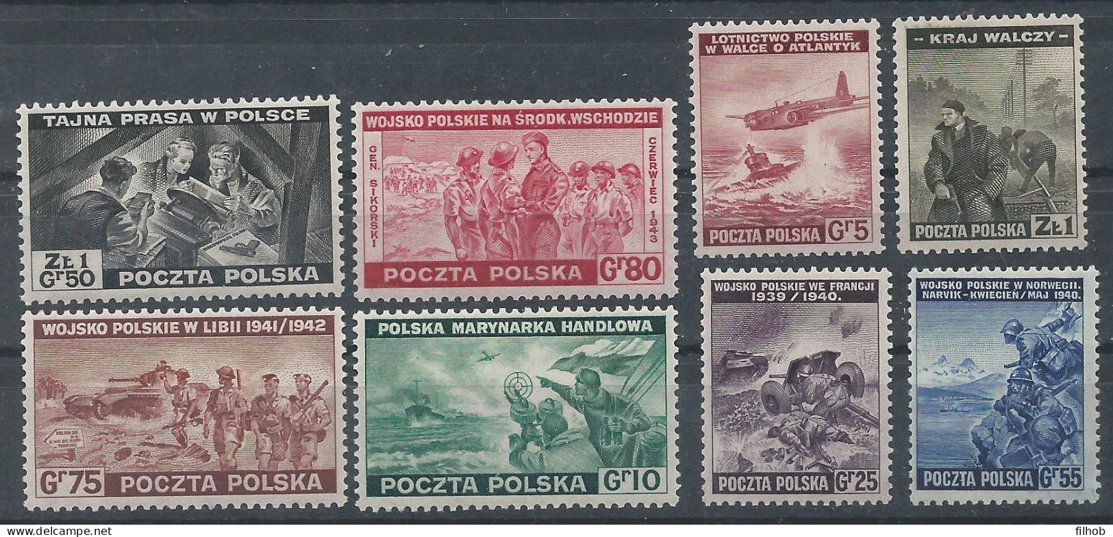 Poland Stamps MNH ZC 338 I-O: Editions Of The Government In Exile Polish Armed Forces - Londoner Regierung (Exil)