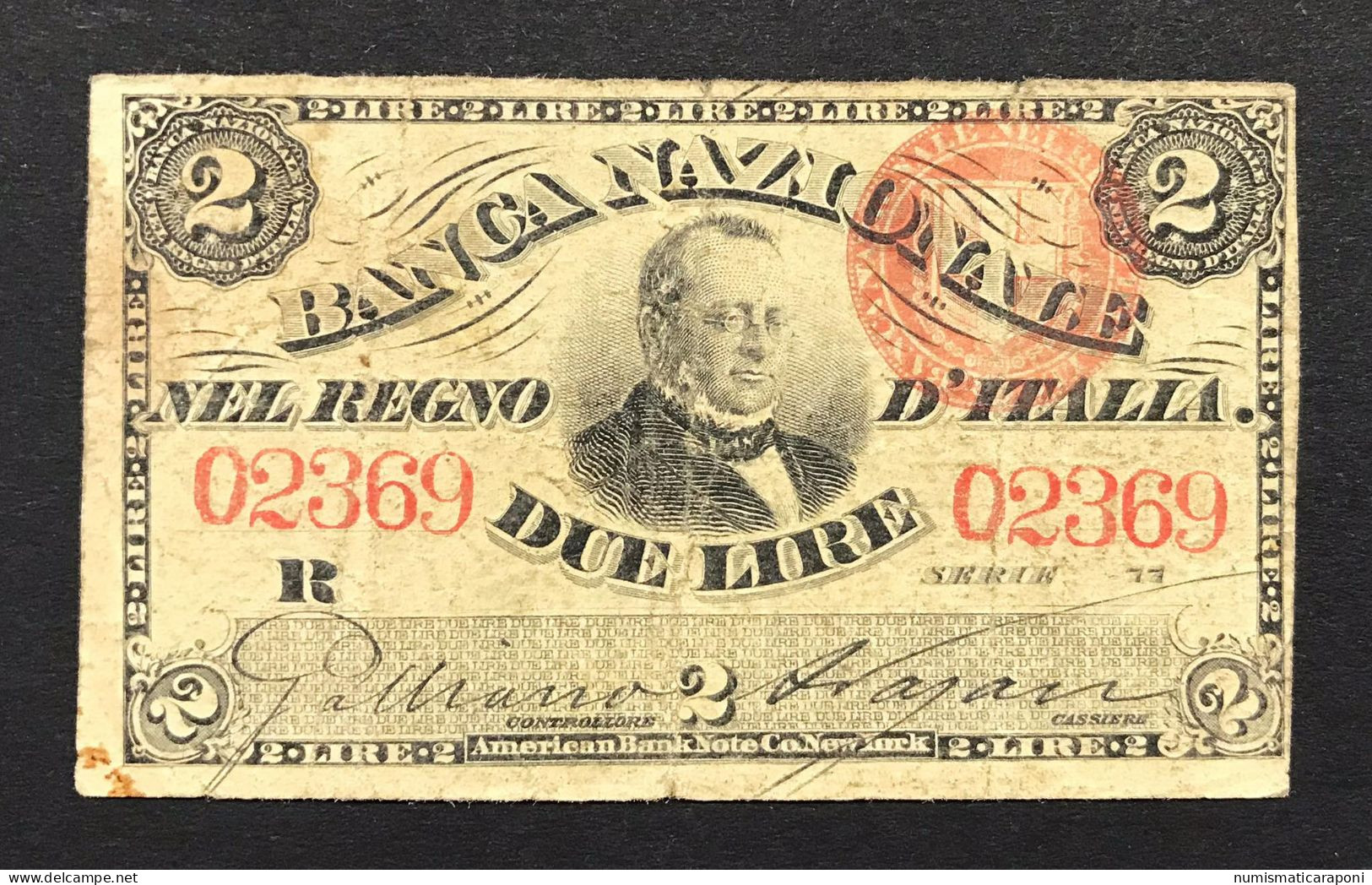 Banca Nazionale Nel Regno D'italia 2 Lire Cavour 25 07 1866 R Mb/bb  Lotto.3329 - [ 4] Provisional Issues