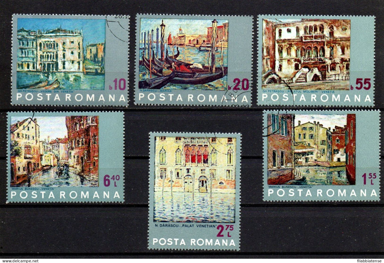 1972 - Romania 2713/18 Salvate Venezia - Arte    ----- - Gebraucht