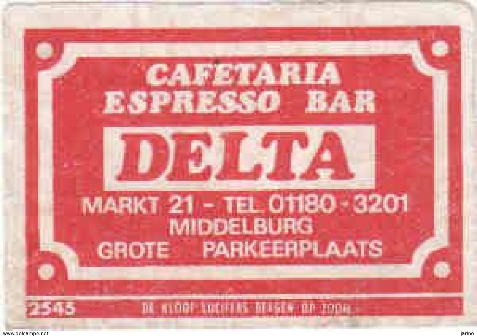 Dutch Matchbox Label, MIDDELBURG - Zeeland, Cafetaria Espresso Bar DELTA, Holland, Netherlands - Boites D'allumettes - Etiquettes
