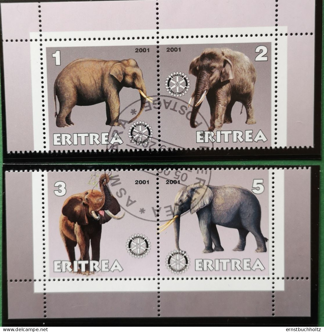 Eritrea 2001 Rotary Elefanten 4v ° Gestempelt - Erythrée