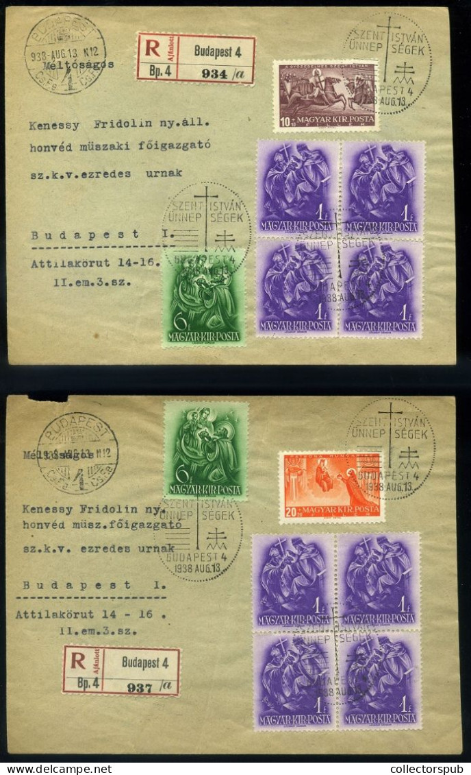 BUDAPEST 1938. Decorative Registered Covers 2 Pieces, Szent István Ünnepségek - Storia Postale