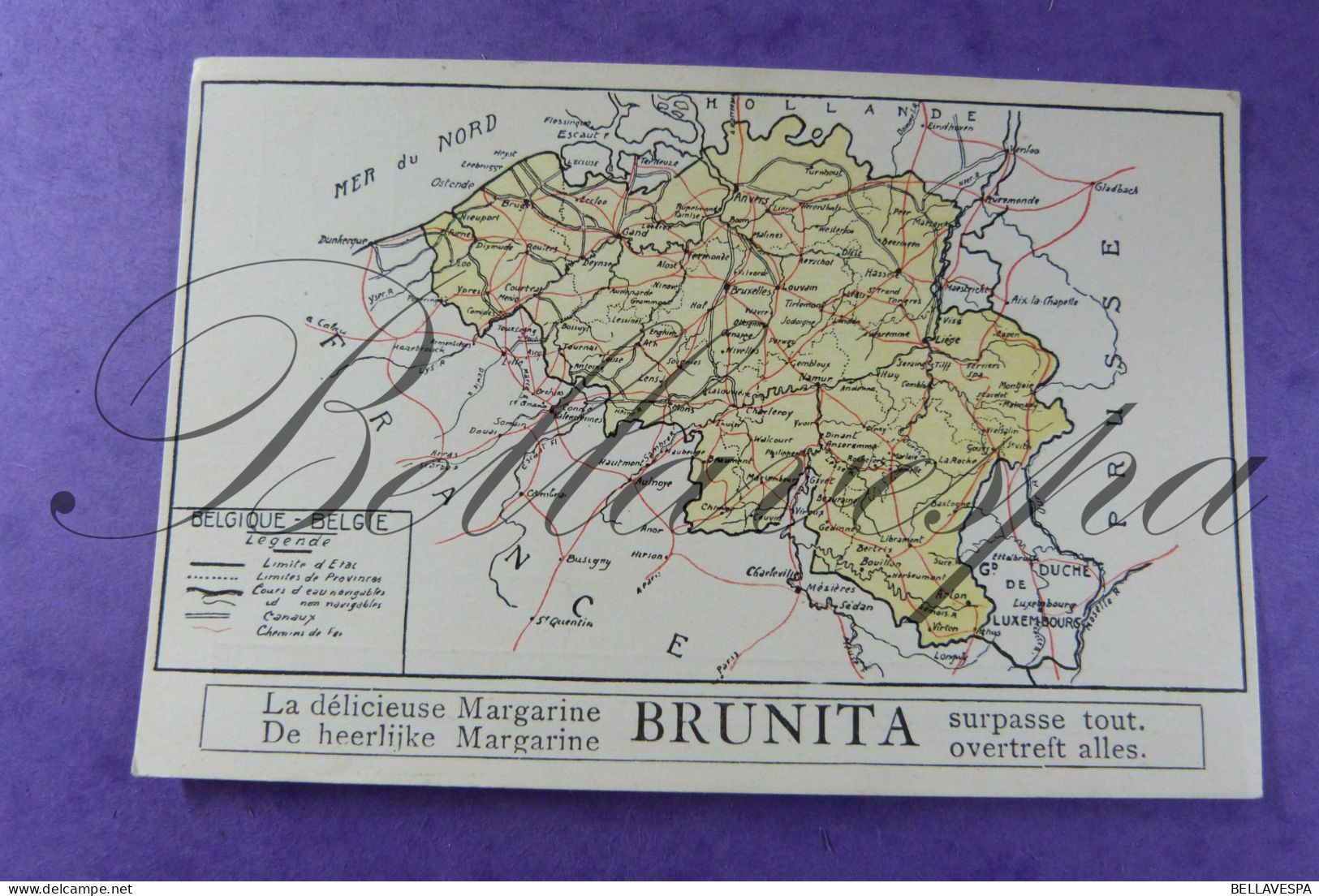 Brunita Boter Beurre Pub  Margarine Landkaart  10 X Cpa  (9 X Provincies En Kaart Belgie) - Autres & Non Classés