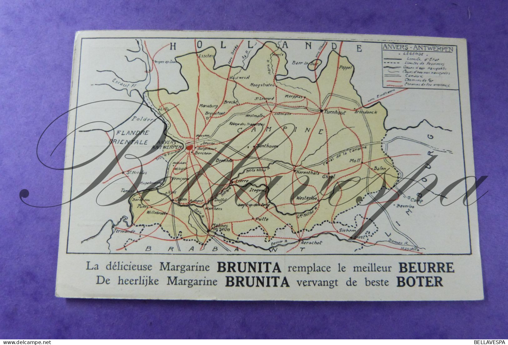 Brunita Boter Beurre Pub  Margarine Landkaart  10 x cpa  (9 x provincies en Kaart Belgie)