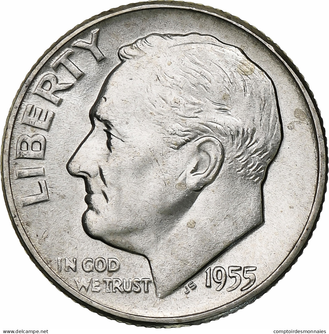 États-Unis, Dime, Roosevelt Dime, 1955, U.S. Mint, BU, Argent, SPL, KM:195 - 1946-...: Roosevelt