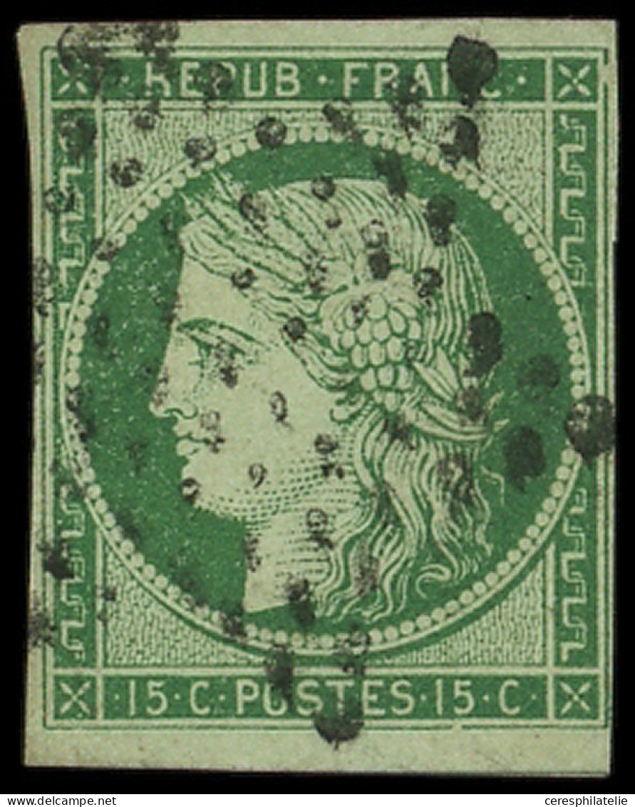 EMISSION DE 1849 - 2b   15c. Vert FONCE, Obl. ETOILE, TB. J - 1849-1850 Ceres