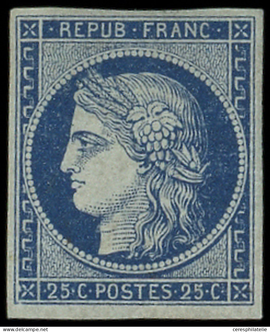 (*) EMISSION DE 1849 - 4a   25c. Bleu Foncé, Neuf Sans Gomme, TB. C - 1849-1850 Cérès