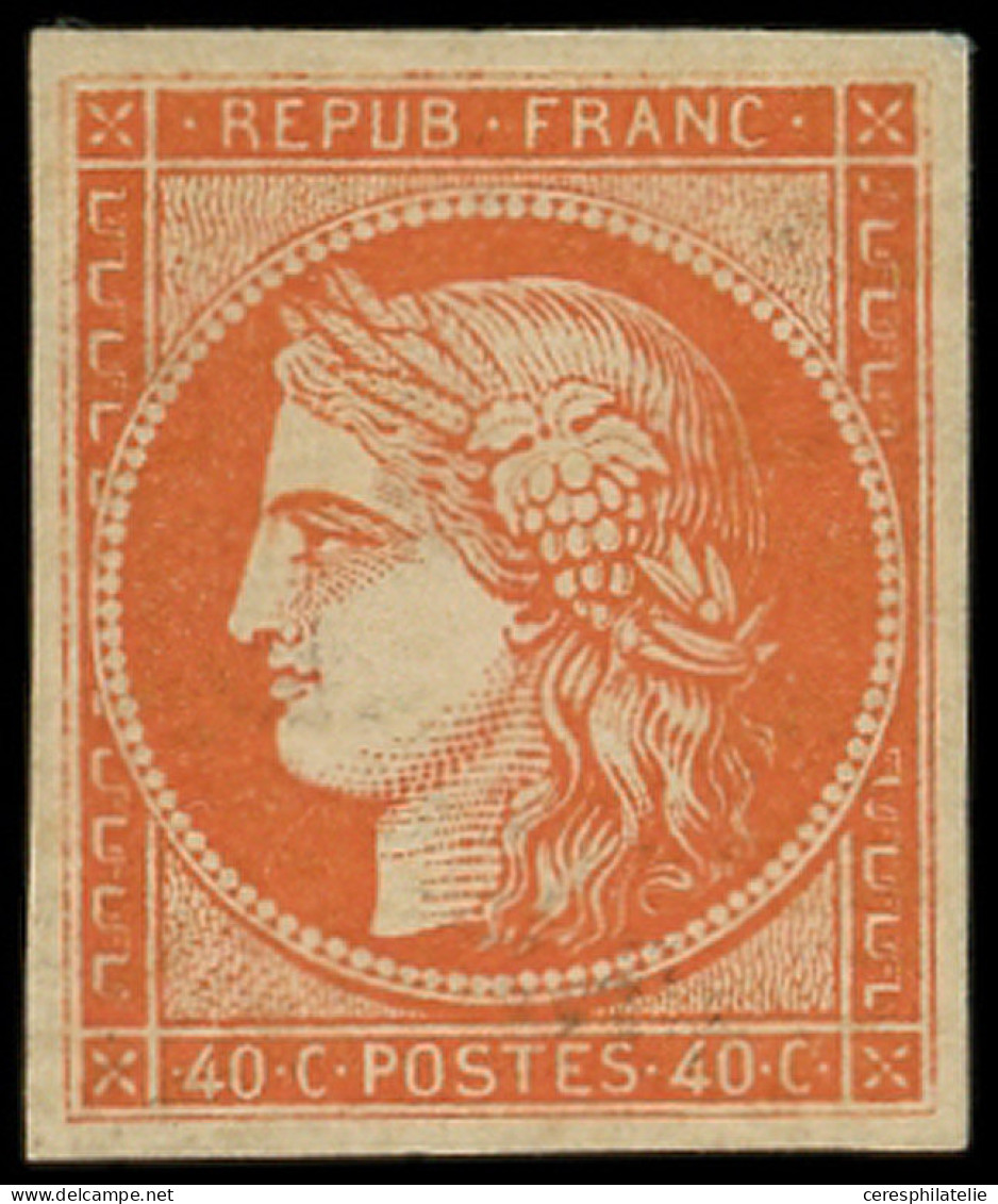 * EMISSION DE 1849 - 5A   40c. Orange Foncé, Avec Sa Gomme Brunâtre Caractéristique, Très Frais, TB. C - 1849-1850 Cérès