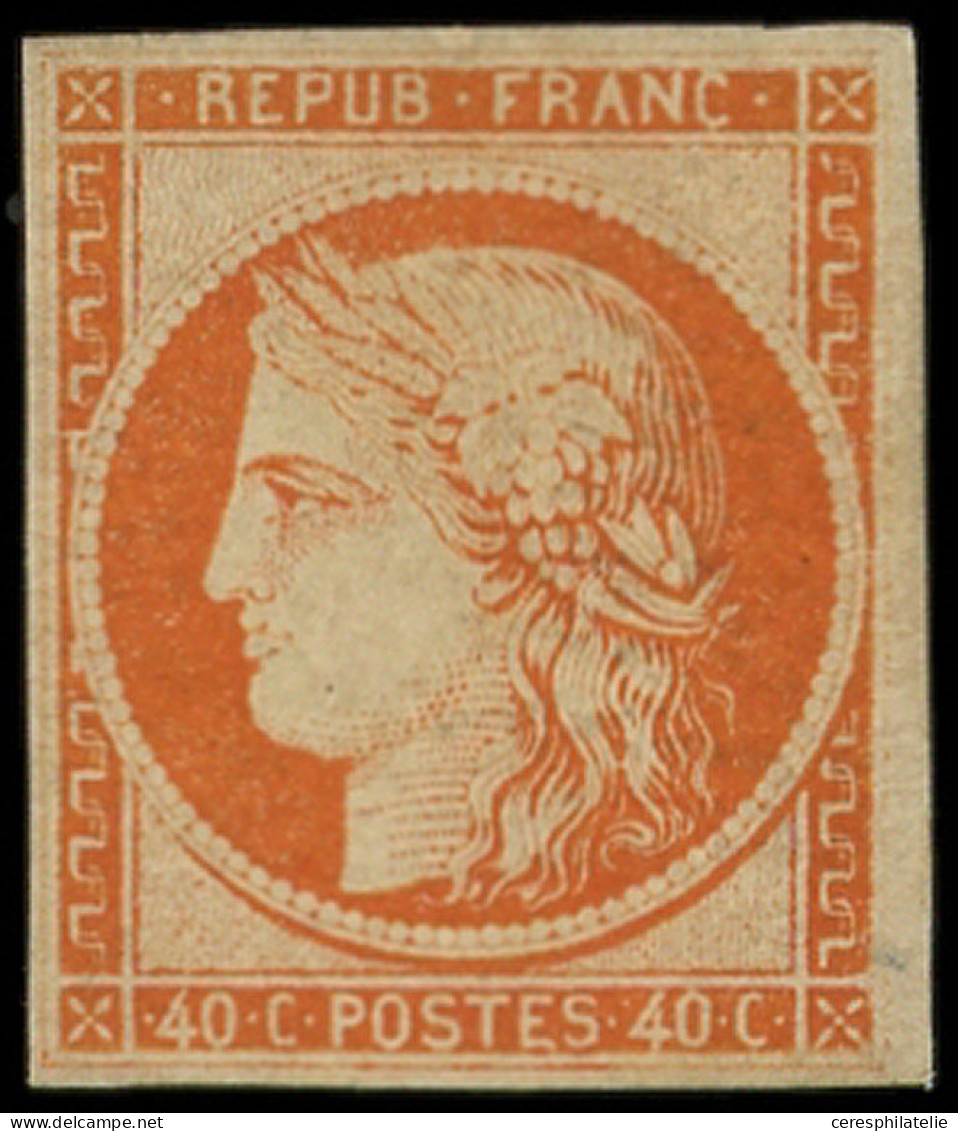 (*) EMISSION DE 1849 - 5    40c. Orange, * Gno, TB, Cote (*) - 1849-1850 Cérès