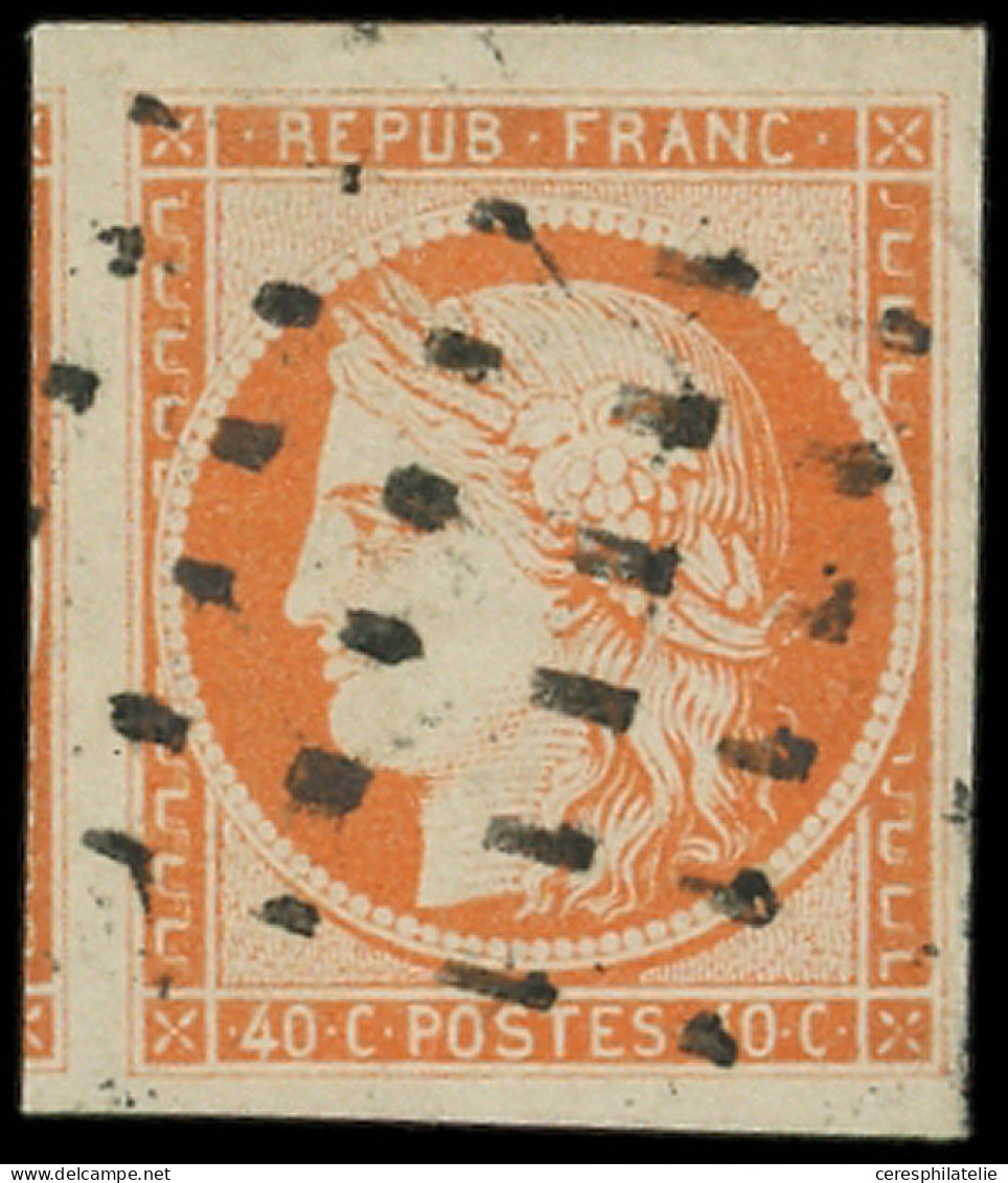 EMISSION DE 1849 - 5    40c. Orange Très Grandes Marges, Obl. GROS POINTS, Superbe - 1849-1850 Cérès