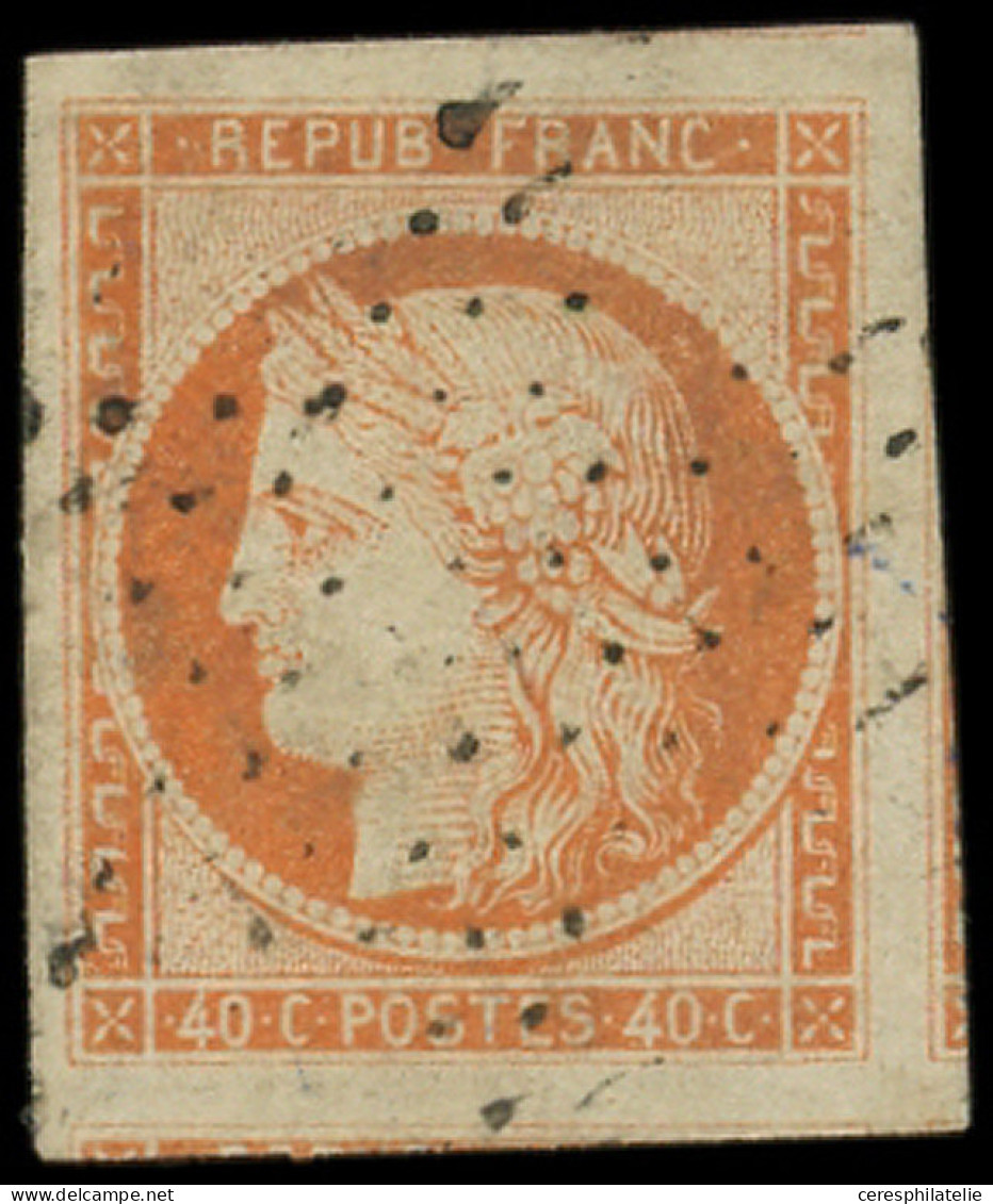 EMISSION DE 1849 - 5l   40c. Orange Pâle, Grandes Marges (4 Amorces De Voisins), Obl. ETOILE, Superbe. J - 1849-1850 Ceres