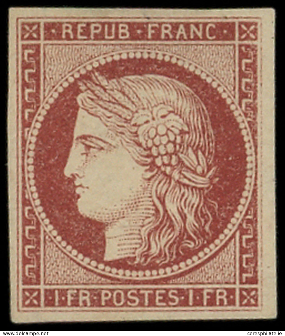 (*) EMISSION DE 1849 - 6     1f. Carmin, Frais Et TB. C - 1849-1850 Cérès